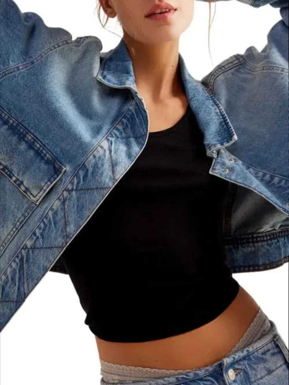 Free People Suzy Oversized Denim Jacket - Size S - Picture 4 of 11